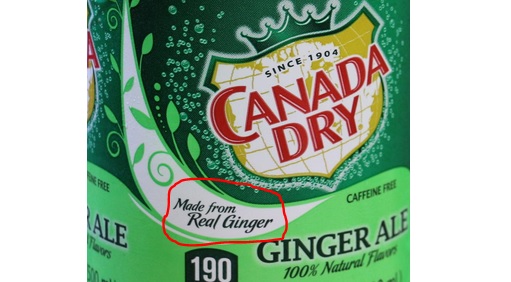 CANADA DRY குளிர்பானத்தில் துளியும் இஞ்சி இல்லை